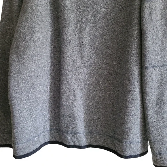 CARBON2COBALT Gray Navy Fleece‎ Lined Zip Front Henley Pullover 144376 Large - Picture 6 of 11